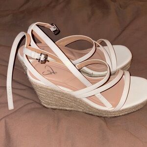 Windsor Cream Strappy Wedge Sandals